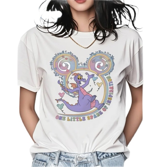 Women’s Disney Inspired FIGMENT White Graphic T-Shirt - Size XL - NWOT - Picture 1 of 5